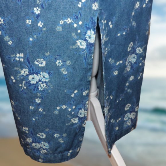 Coldwater Creek Denim Blue Floral VACATION… - Picture 5 of 13